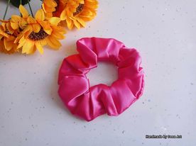 Elastic de par din satin, handmade, roz