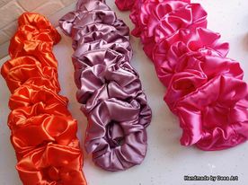 Elastic de par din satin, handmade, mov