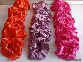 Elastic de par din satin, handmade, mov